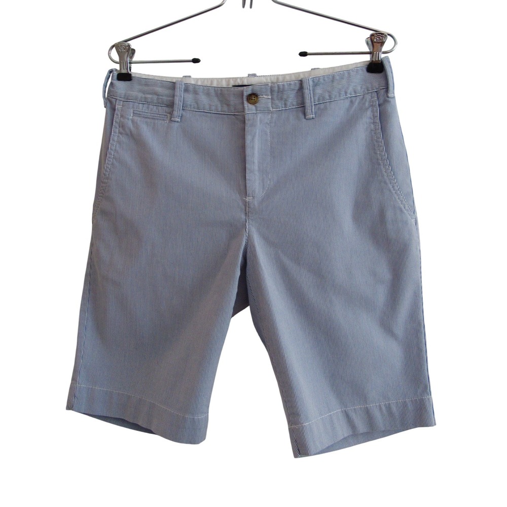 Polo Ralph Lauren Size 4 Blue White Seersucker‎ Bermuda Shorts Preppy Coastal